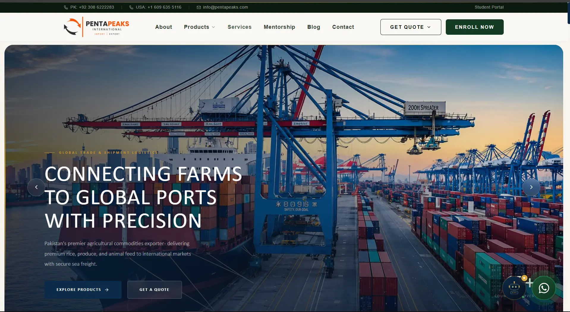 Pentapeaks website screenshot